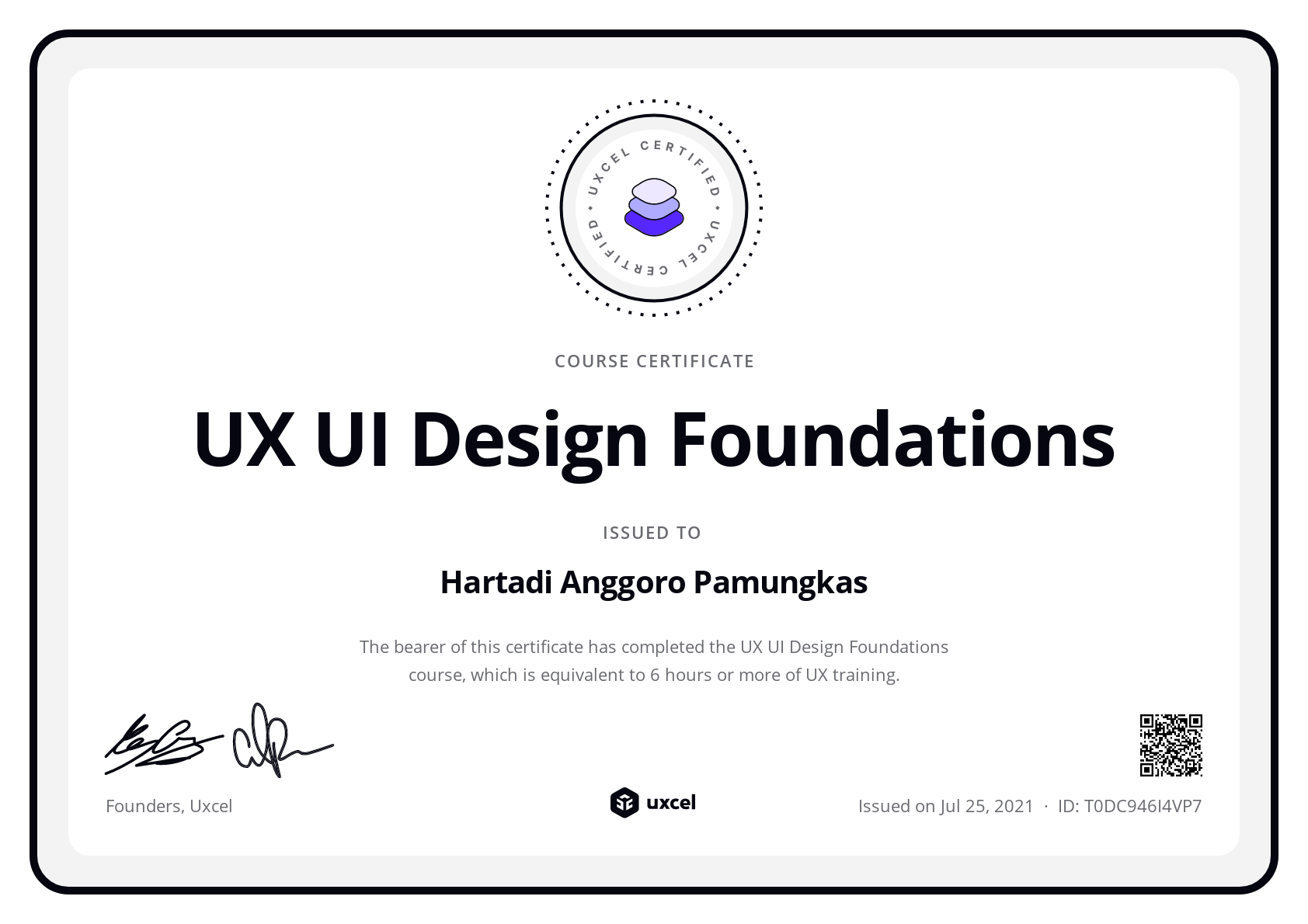 Hartadi Anggoro Pamungkas's certificate